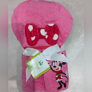 2/$40 NWT Disney Baby Minnie Mouse Hooded Towel • Pink • 27x37